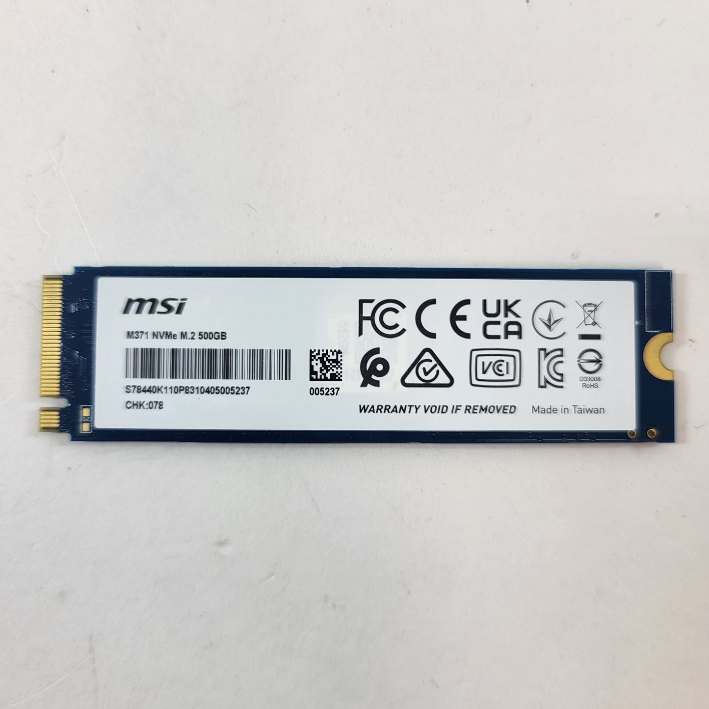 MSi 2280mm M371 500GB M.2 NVMe Gen 3.0 x 4 SSD