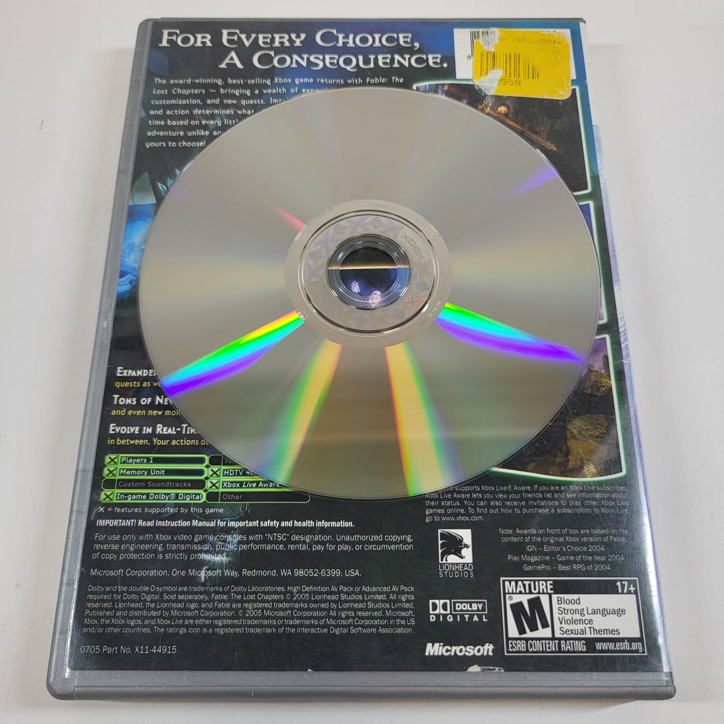 FABLE: The Lost Chapters (Microsoft Xbox, 2005)