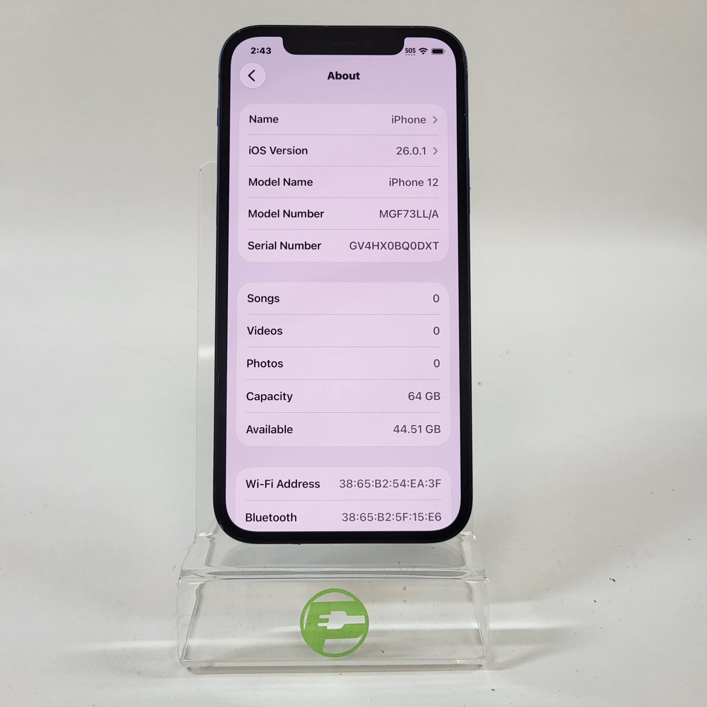 Unlocked Apple iPhone 12 64GB Blue MGF73LL/A