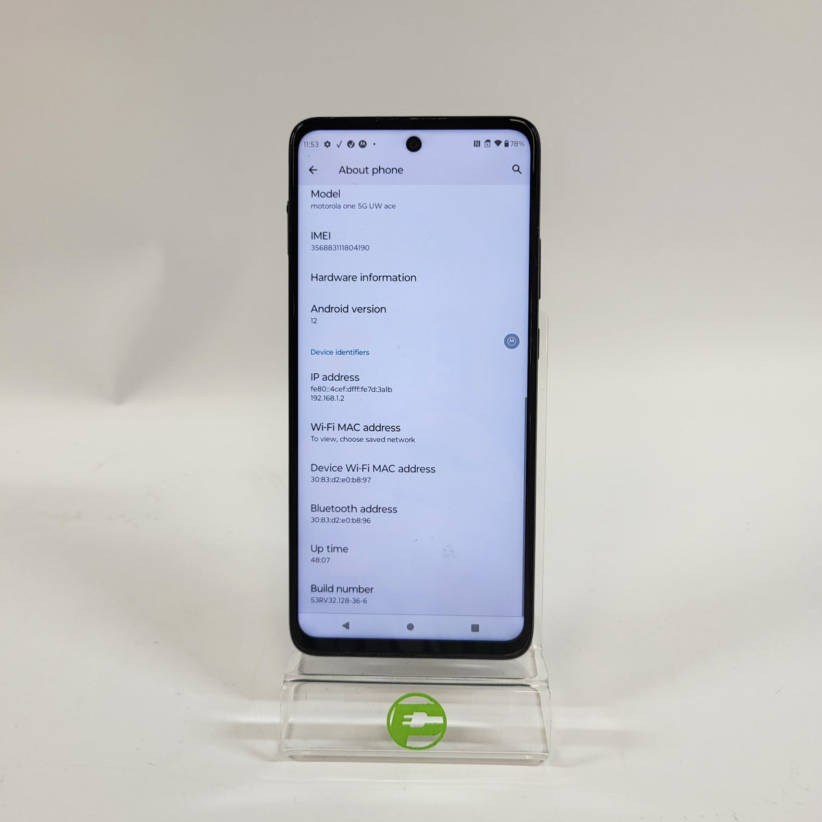 Verizon Motorola One 5G UW ACE 64GB 12 Black XT2113-1