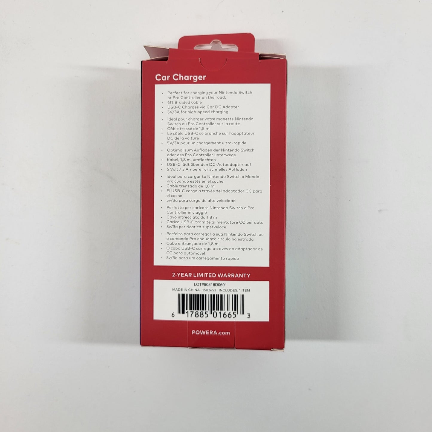 New Power A Nintendo Switch Car Charger Black