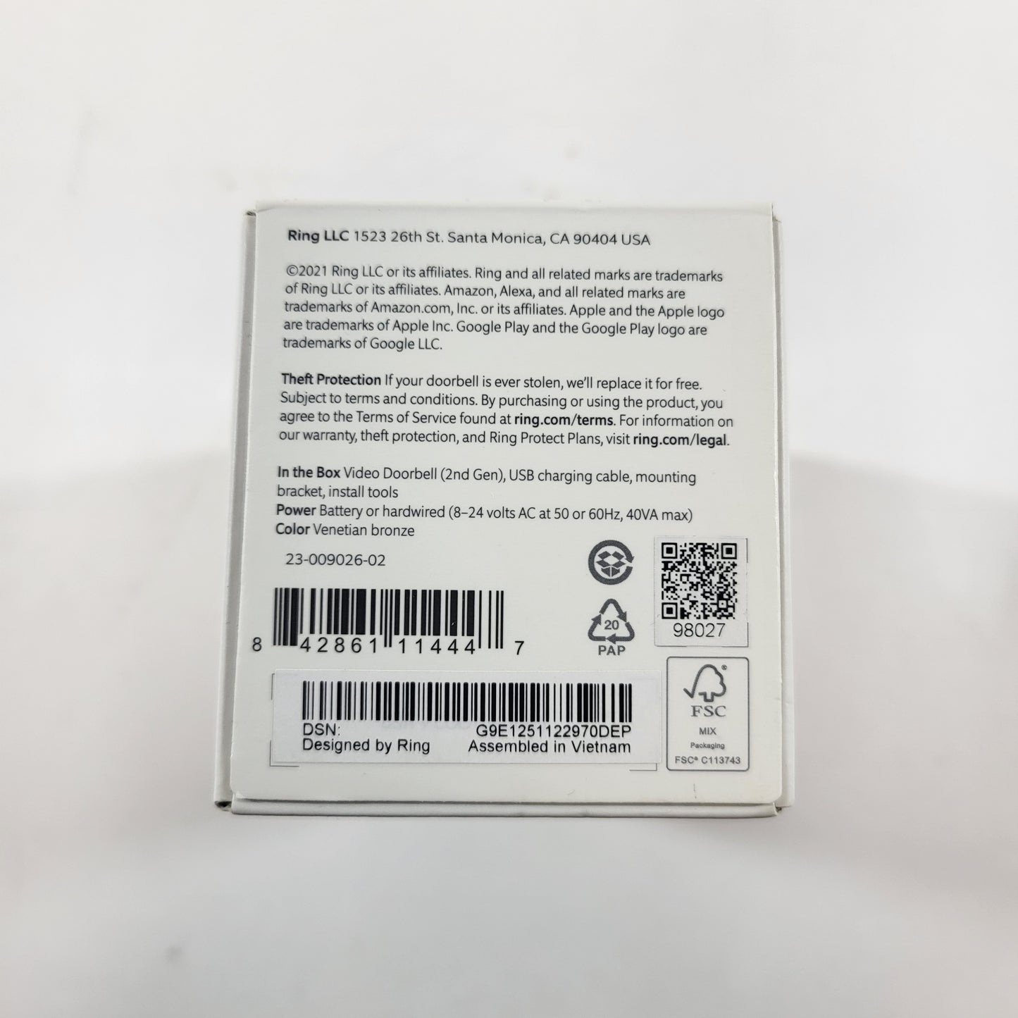 New Ring Video Doorbell Security Camera