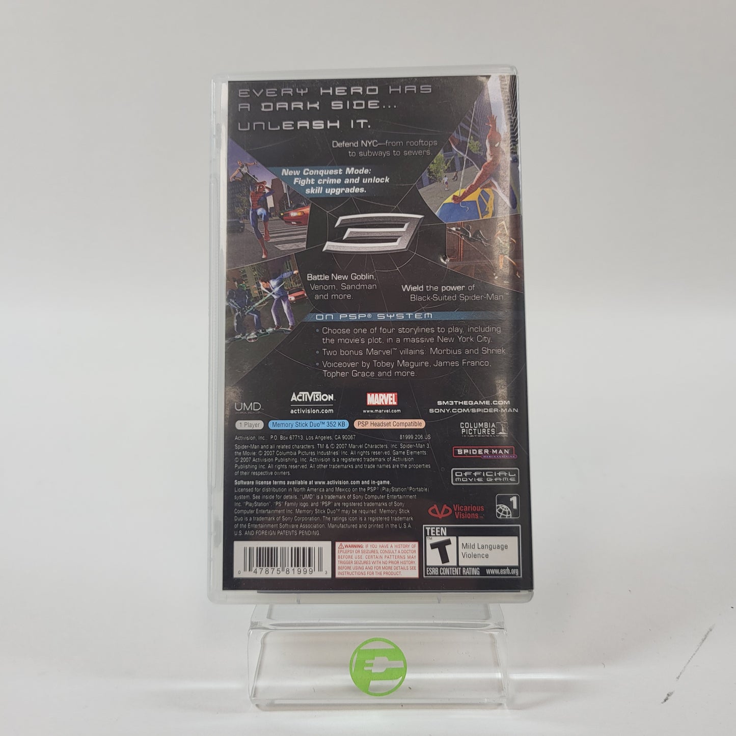 Spiderman 3 (Sony PlayStation Portable PSP, 2007)