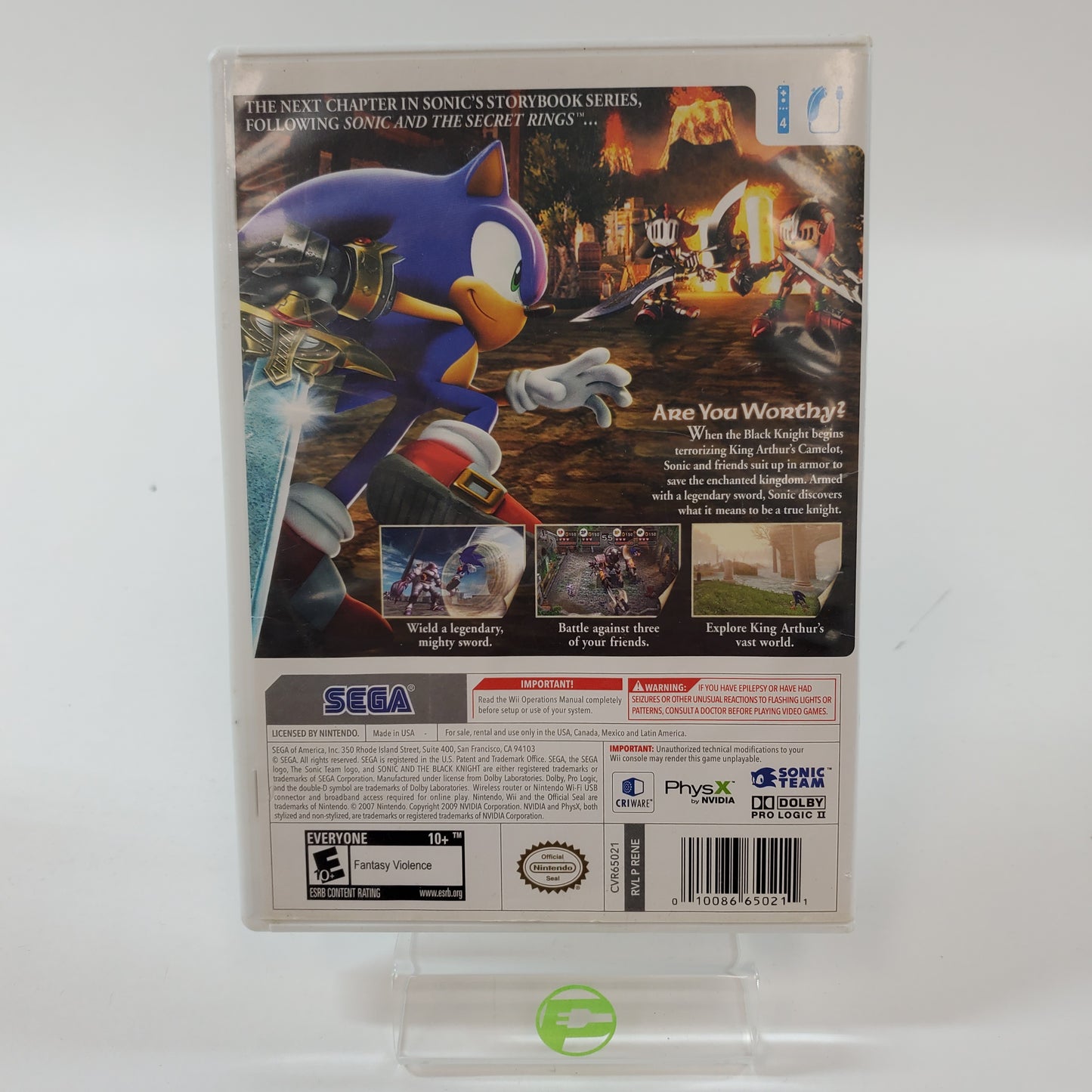 Sonic and the Black Knight (Nintendo Wii, 2009) Disc Only