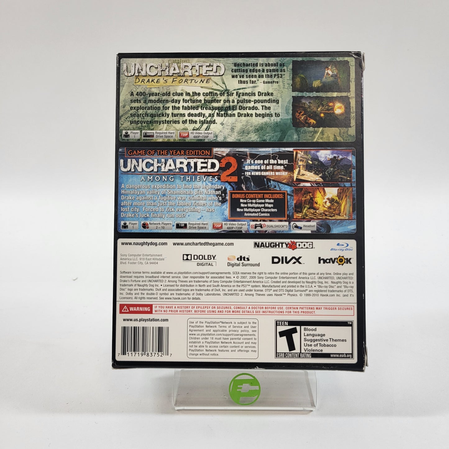 Uncharted & Uncharted 2 Dual Pack (Sony PlayStation 3 PS3, 2011)