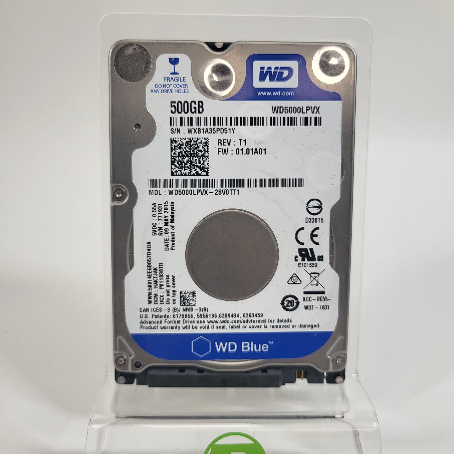 Western Digital WD 2.5" WD Blue 500GB SATA 6Gb/s HDD WD5000LPVX