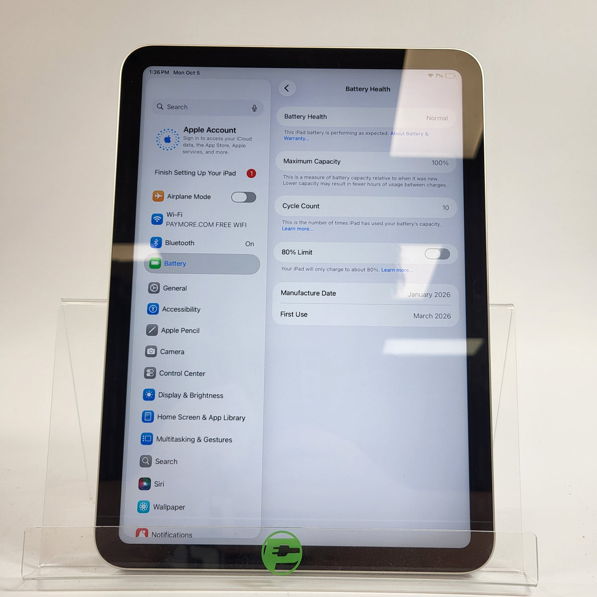 WiFi Only Apple iPad 11" (A16) 128GB Silver MD3Y4LL/A