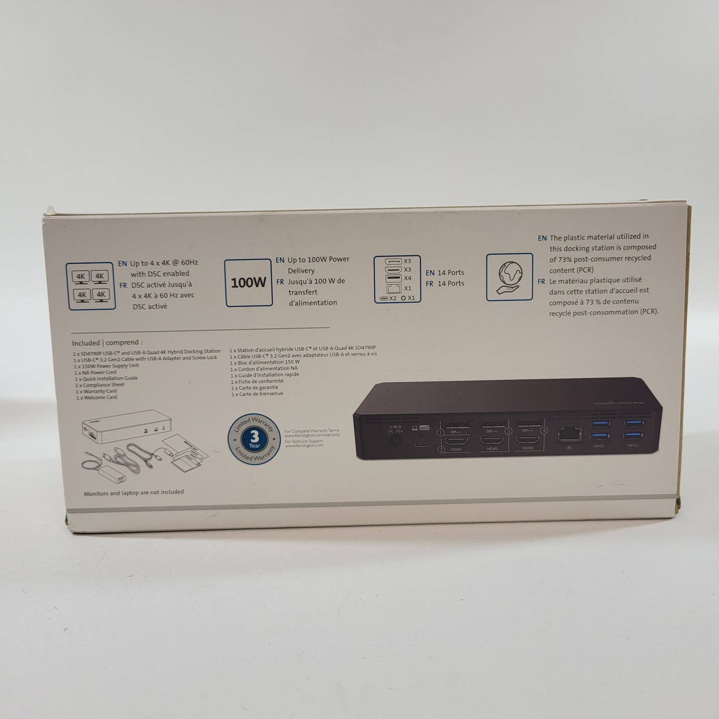 New Kensington USB-C and USB-A Quad 4K Hybrid Docking Station SD4790P