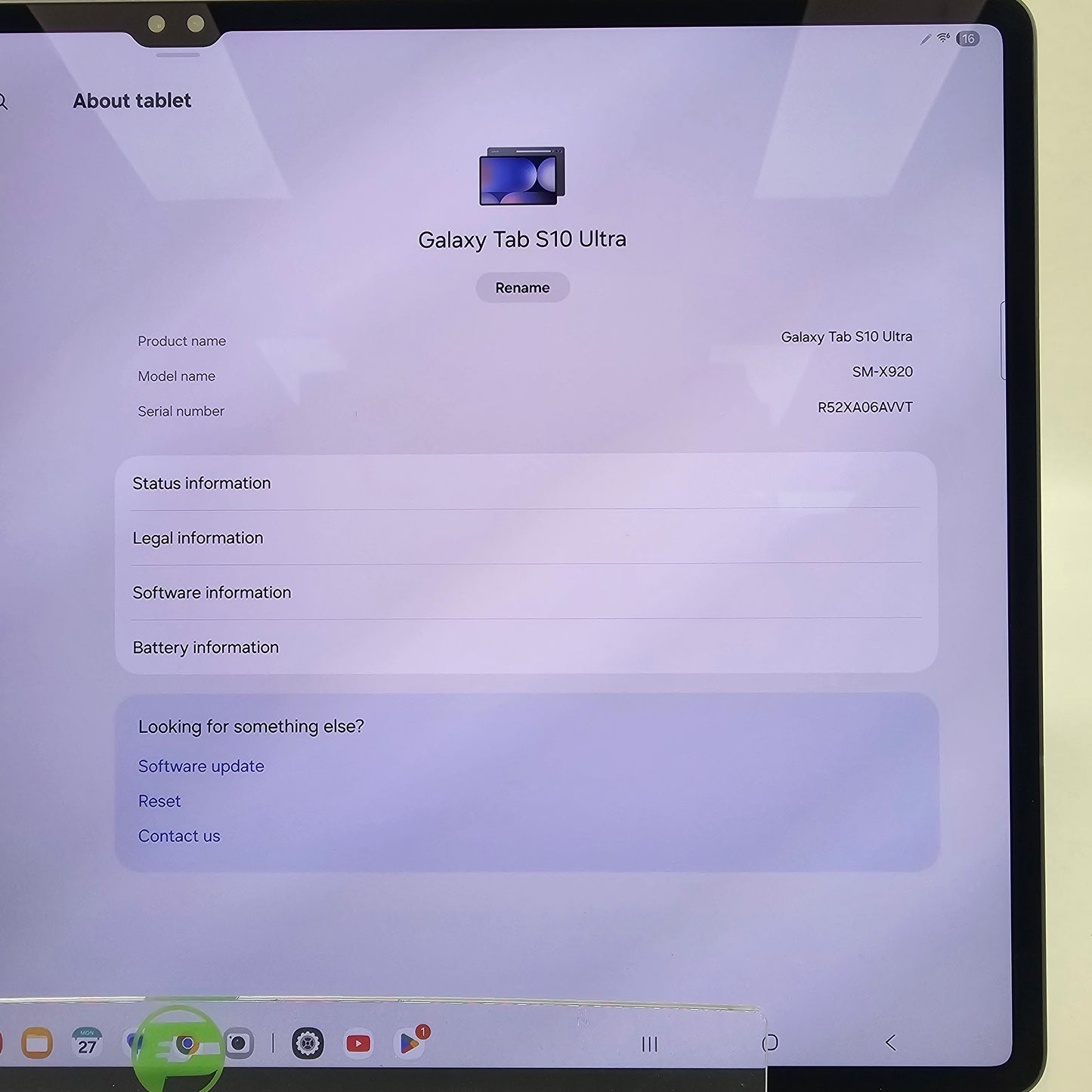 WiFi Only Samsung tab s10 ultra 14.6" 256GB Silver SM-X920