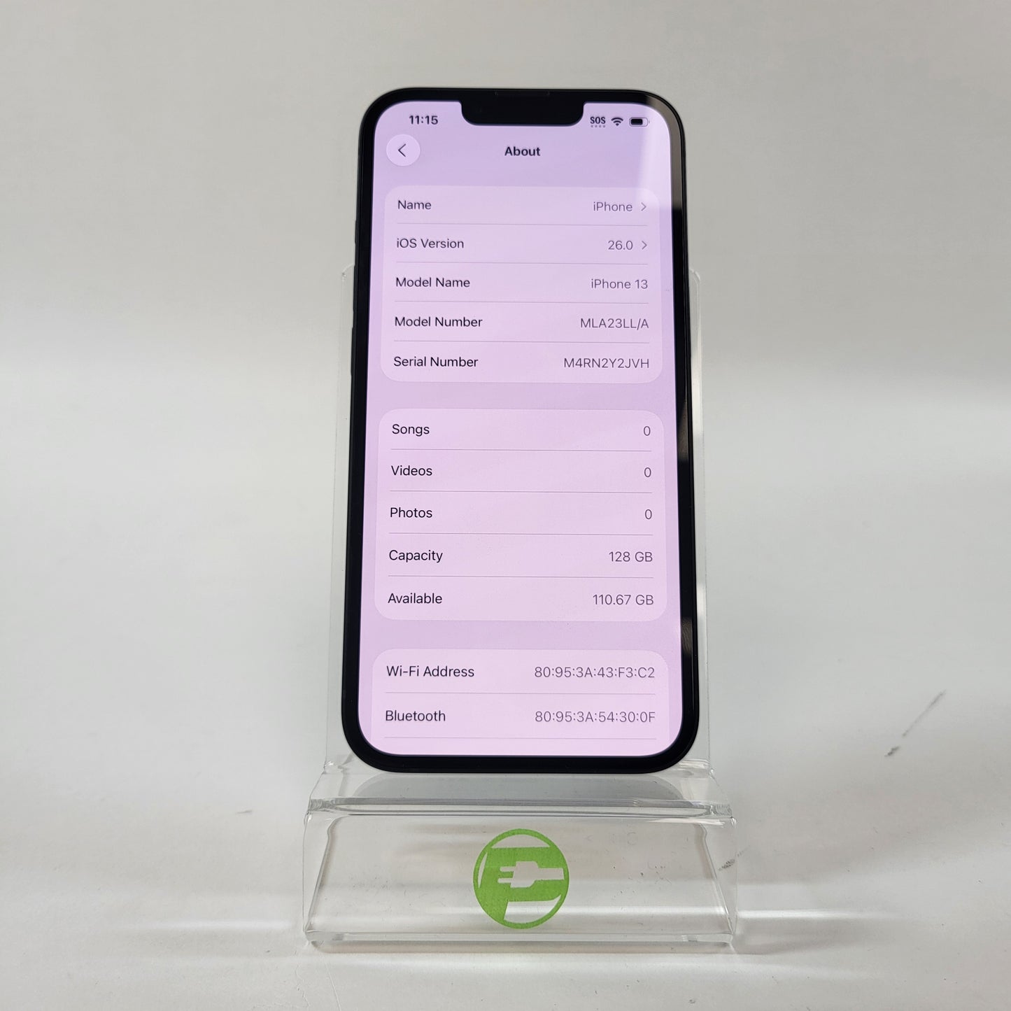 Unlocked Apple iPhone 13 128GB 26.0 Midnight MLA23LL/A