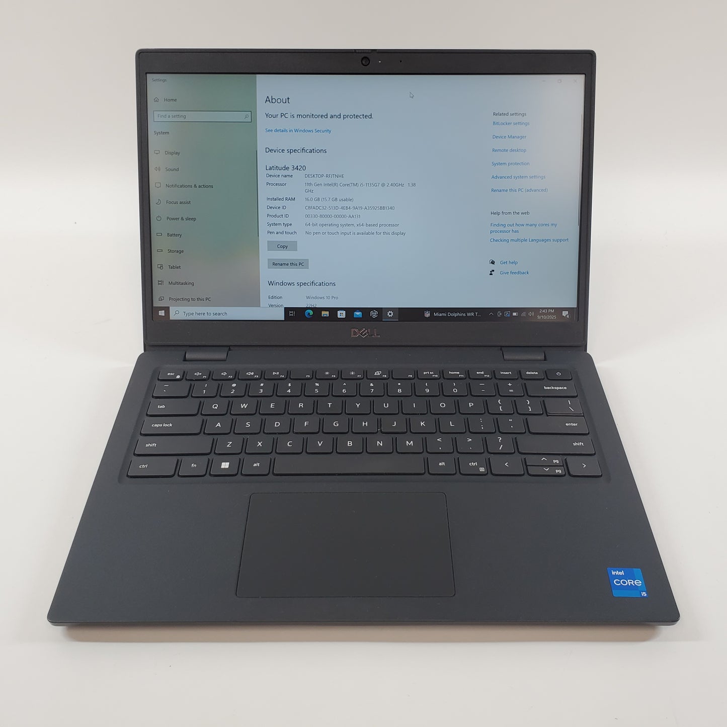 Dell Latitude 3420 P144G 14" i5-1135G7 2.4GHz 16GB RAM 256GB SSD