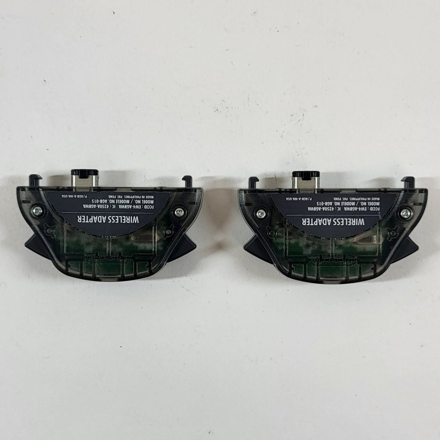 Pair Of Nintendo GameBoy Advance Wireless Adapter Clear Black AGB-015