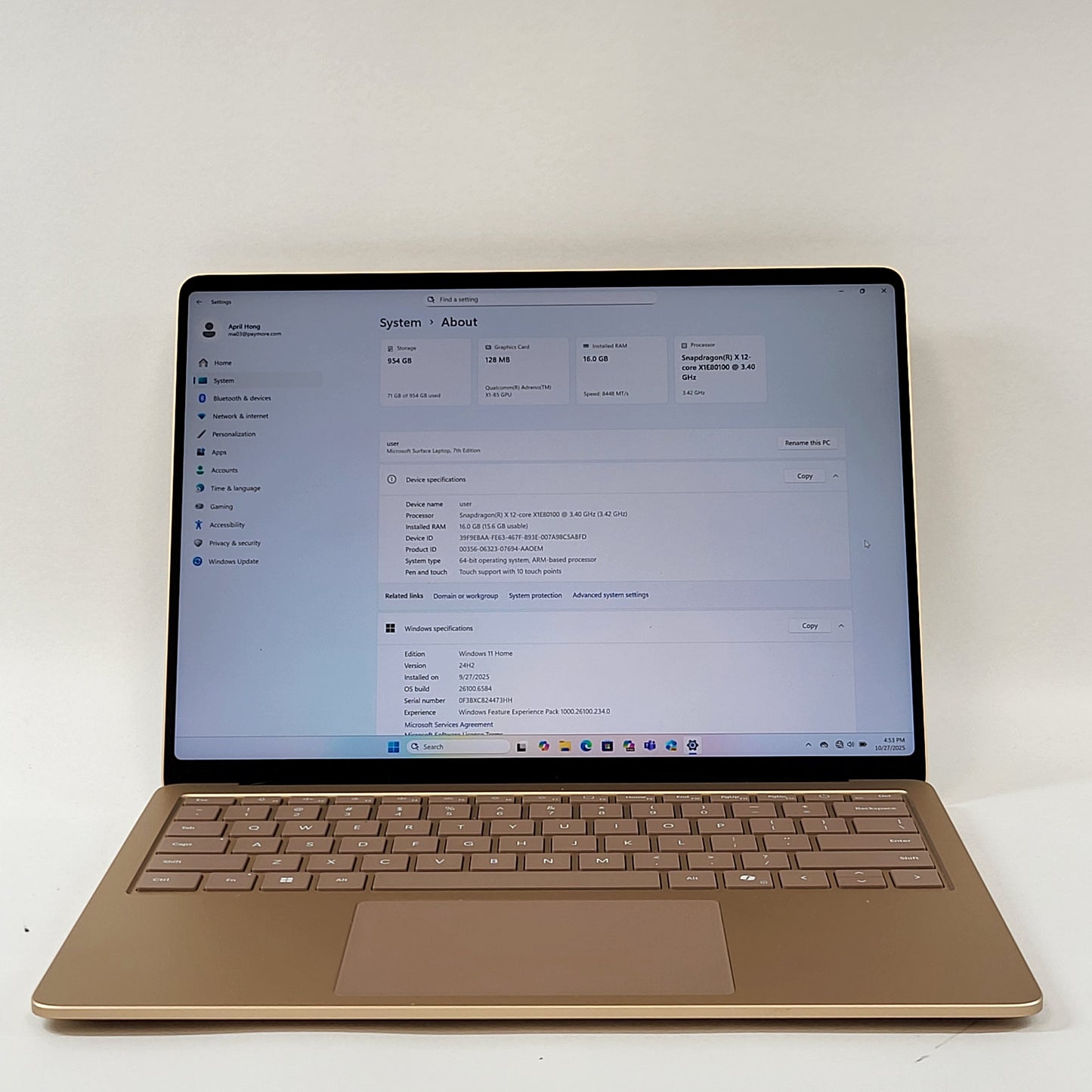Microsoft Surface Pro 7 2036 11.6" Snapdragon X 3.4GHz 16GB RAM 1TB SSD