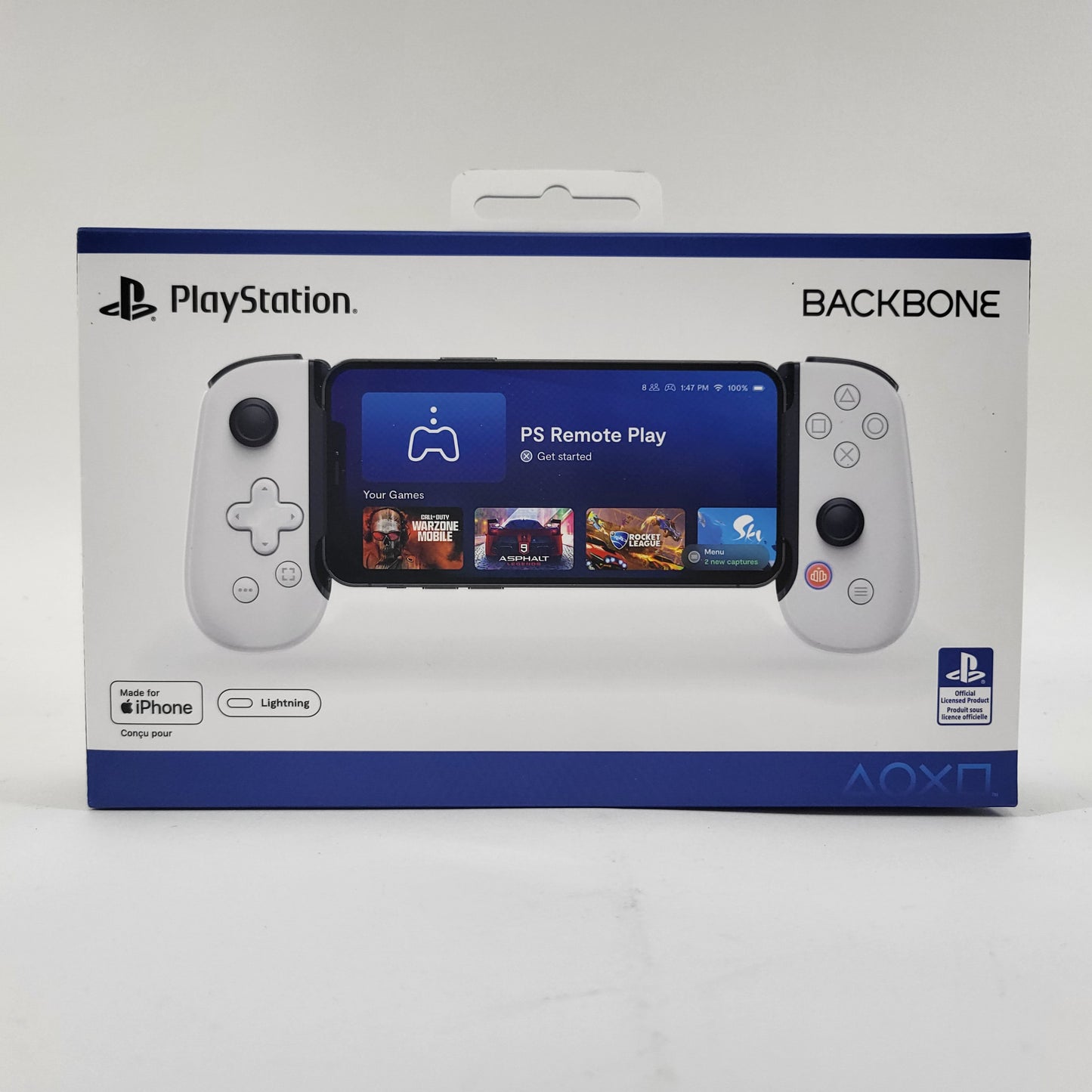 Backbone One Lightning Controller White BB-02-W-S V4 Apple iPhone PS4 / PS5