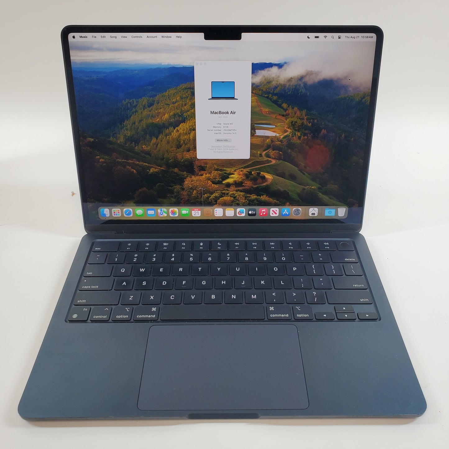 2022 Apple MacBook Air 13.6" M2 8C GPU 3.5GHz 8GB RAM 256GB SSD MLY33LL/A