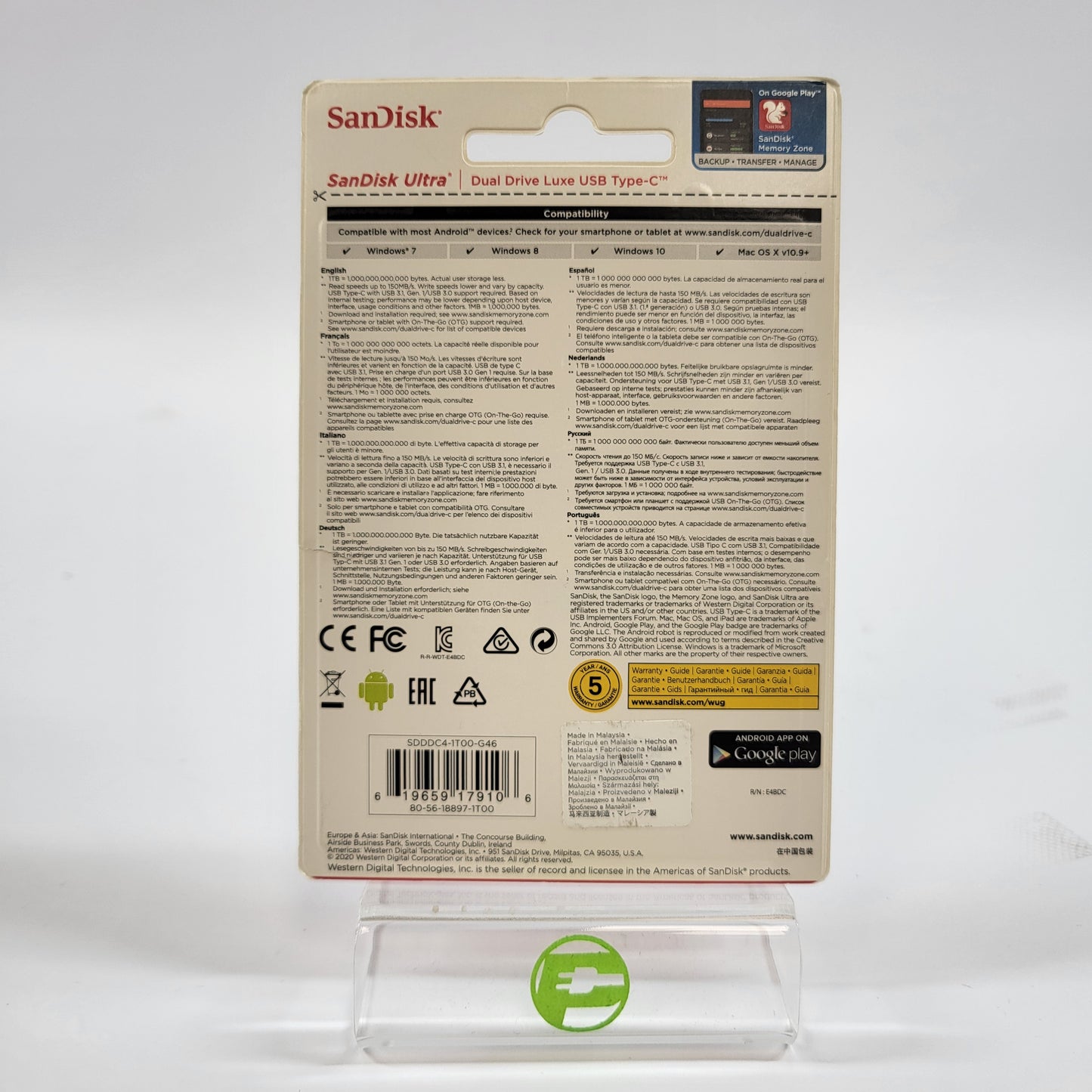 New SanDisk 1TB Dual Drive Luxe USB Type-C Flash Drive SDDDC4-1T00-G46