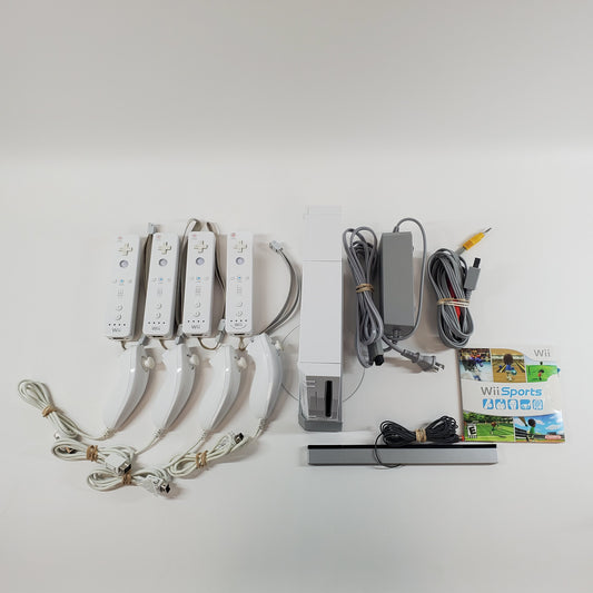 Nintendo Wii Video Game Console RVL-001 White Sports Party Bundle