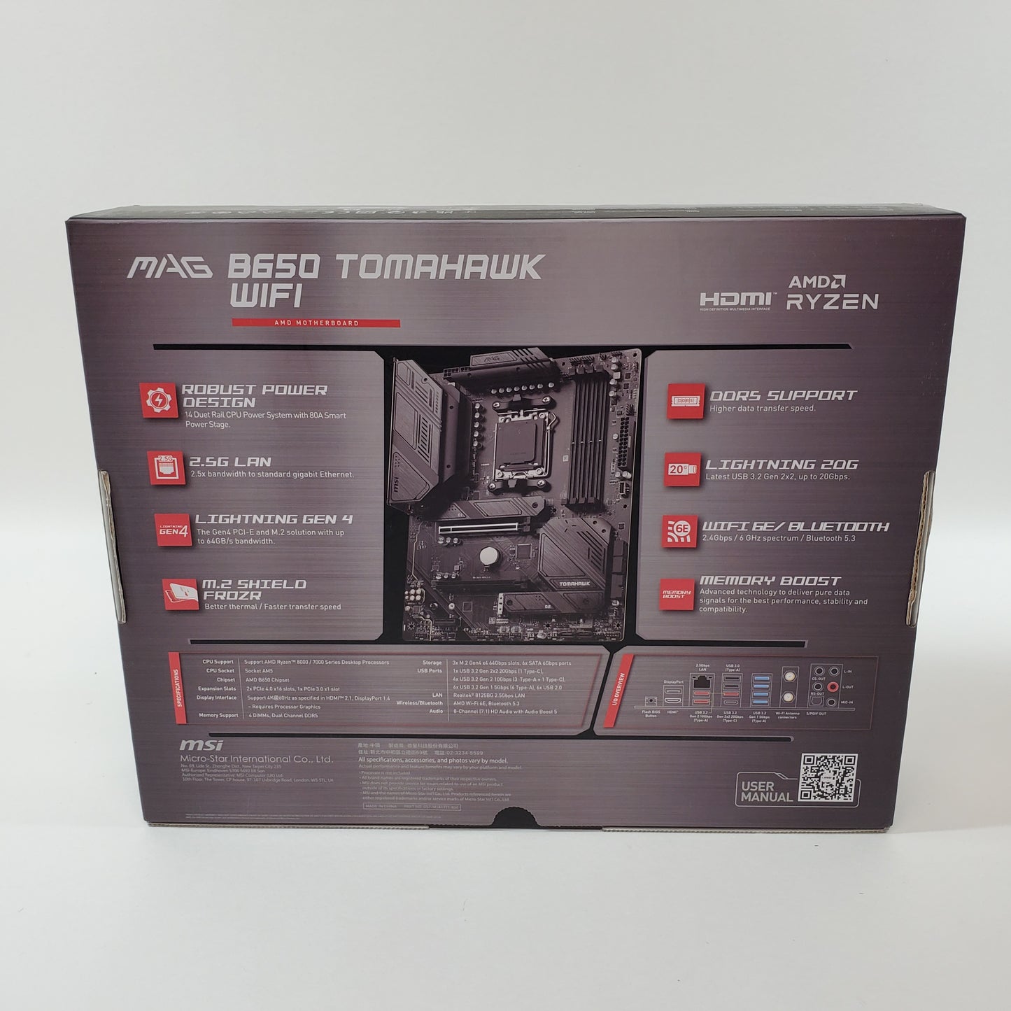 New MSi B650 TOMAHAWK AM5 DDR5 Motherboard