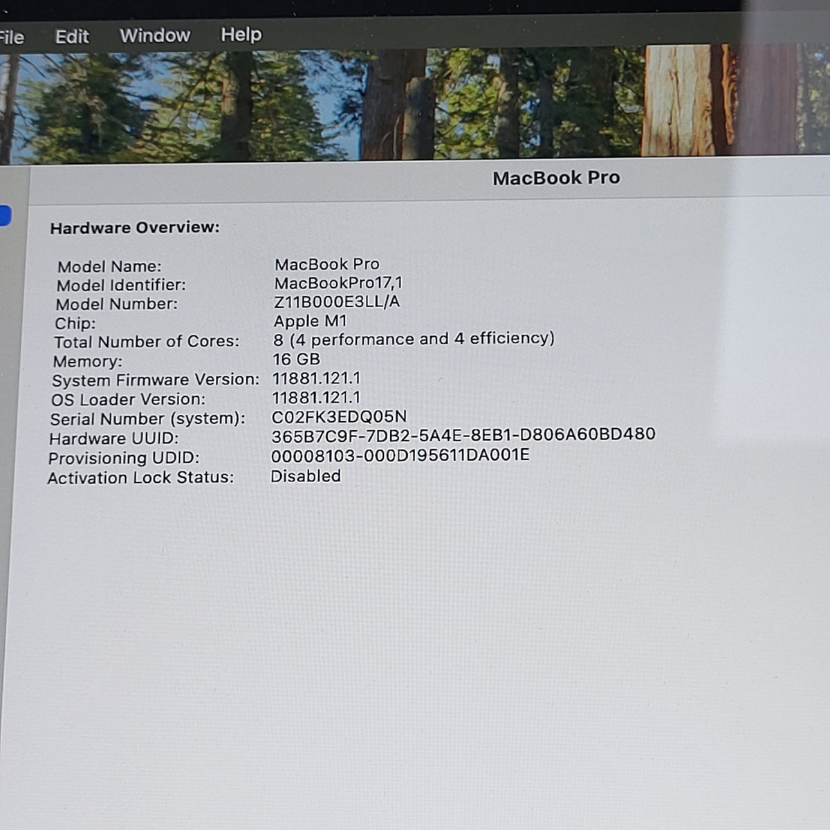 2020 Apple MacBook Pro 13.3" M1 8C GPU 3.2GHz 16GB RAM 256GB SSD A2338