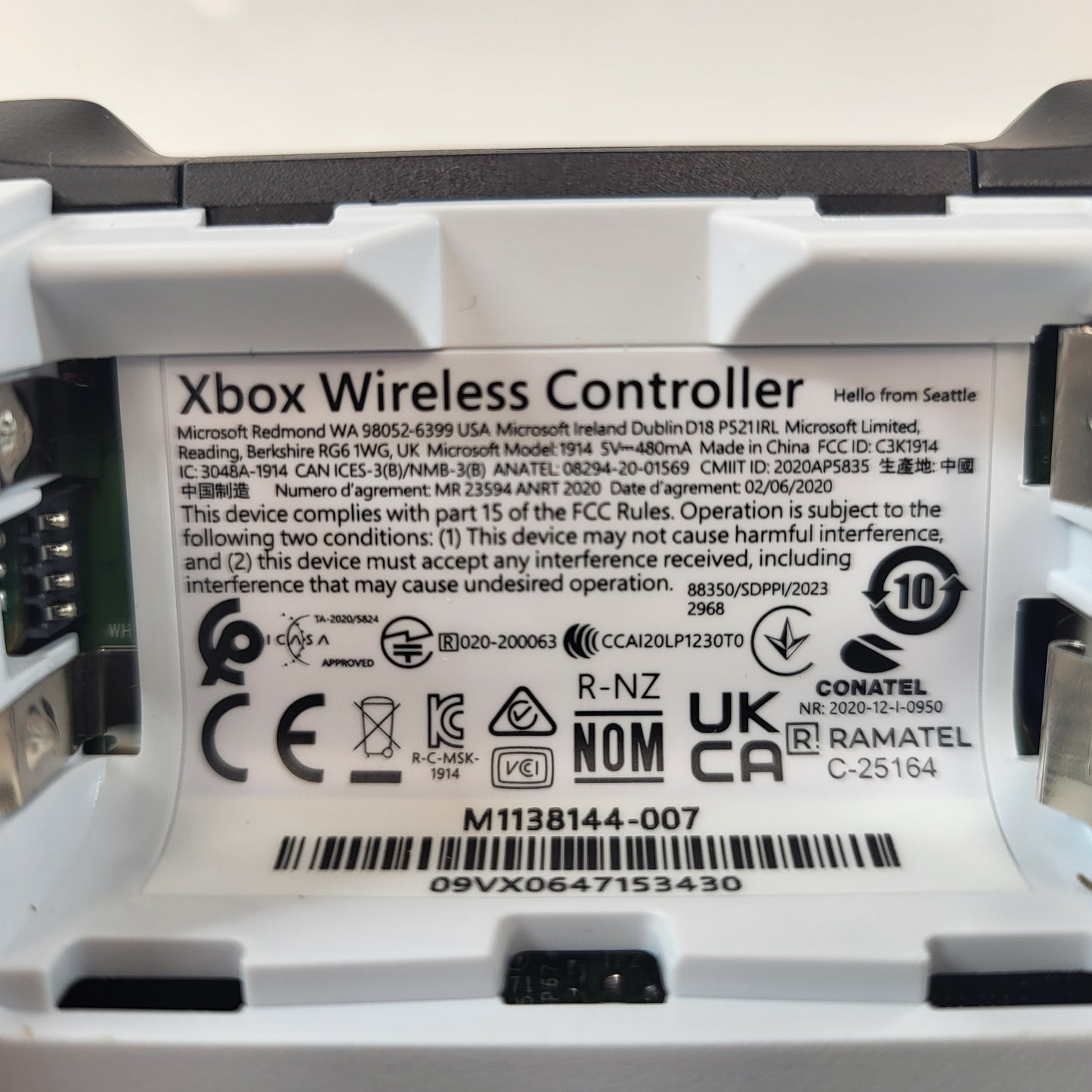 Microsoft Original Xbox Controller S Blue 1914