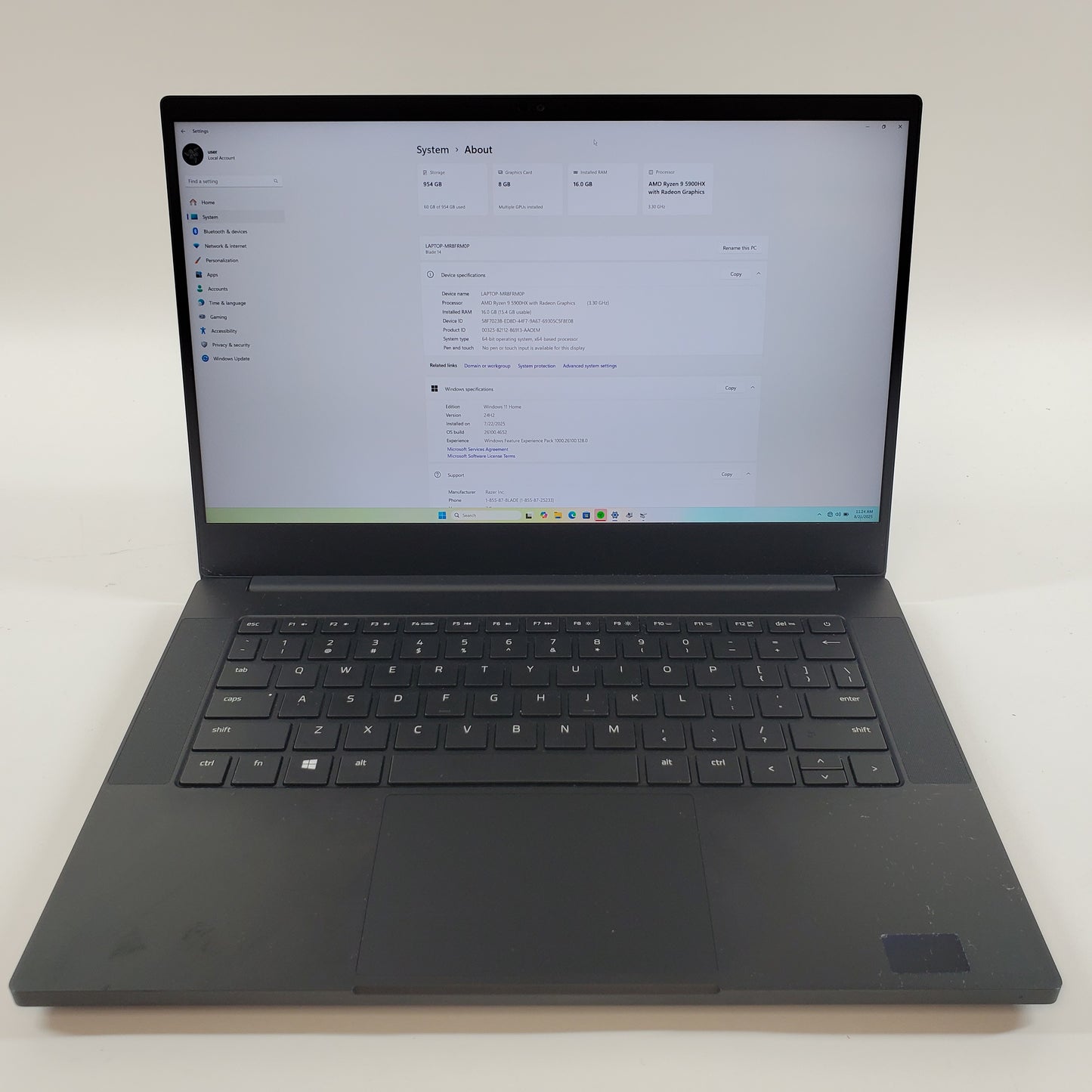 Razer Blade 14 RZ09-0370CEA3 14" Ryzen 9 5900HX 3.3GHz 16GB RAM 1TB RTX 3080