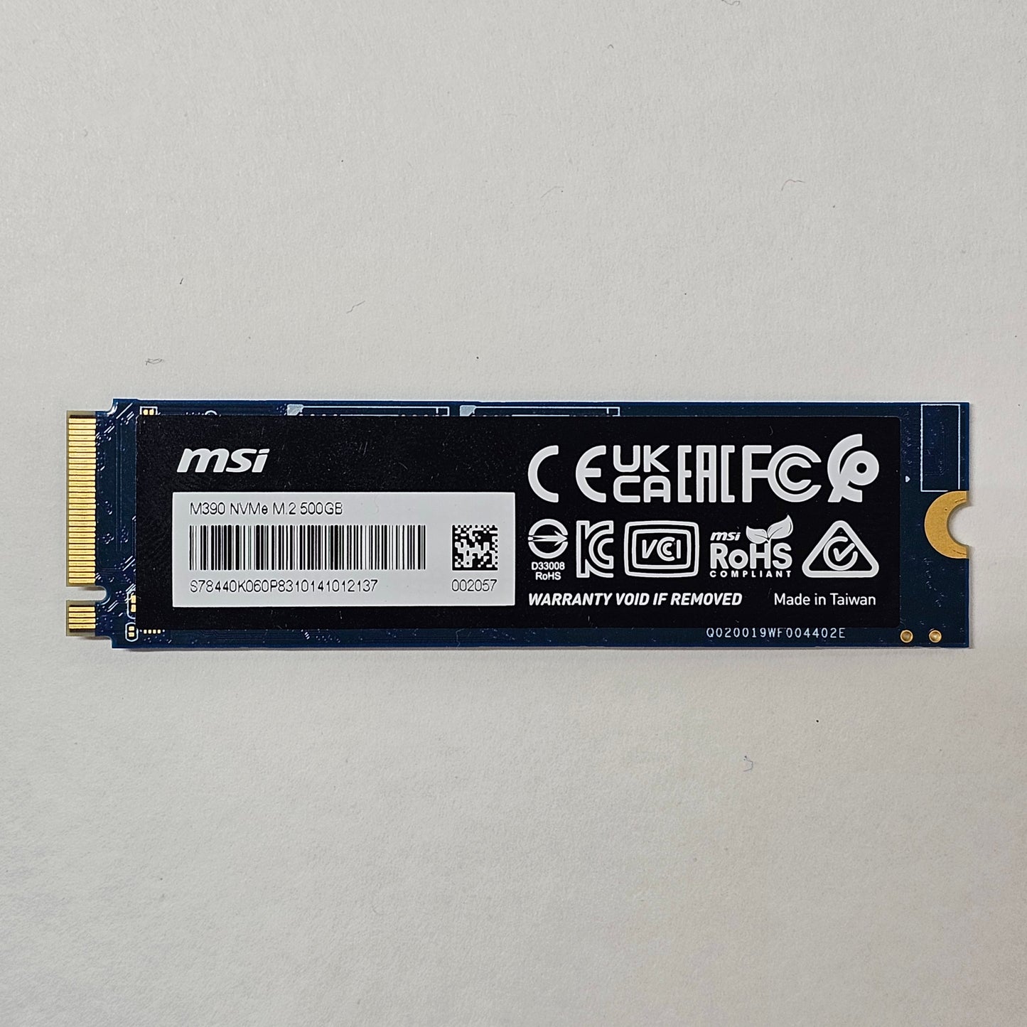 MSi 2280mm M390 500GB M.2 NVMe Gen 3.0 x 4 SSD