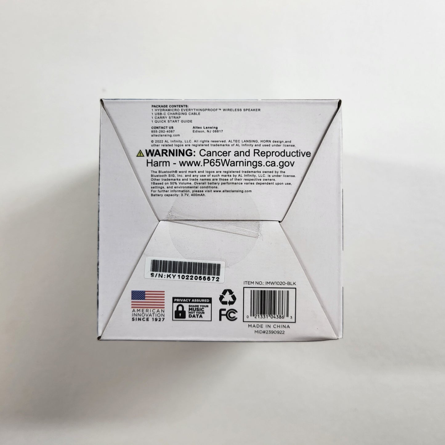 New Altec Hydramicro Wireless Speaker IMW1020-BLK