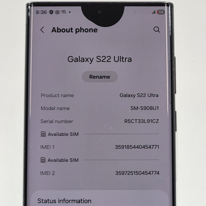 Factory Unlocked Samsung Galaxy S22 8GB RAM 128GB SM-S908U1 Phantom Black