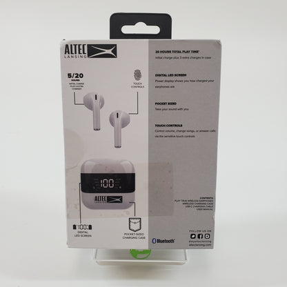 New Altec Lansing Play Truly Wireless Earphones White MZX646-WHT