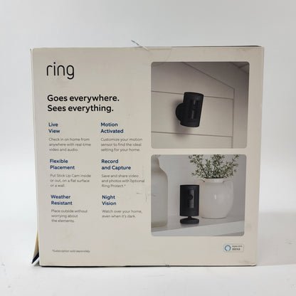New Ring Stick Up Cam Battery Battery-Powered Sercurity Camera Black 