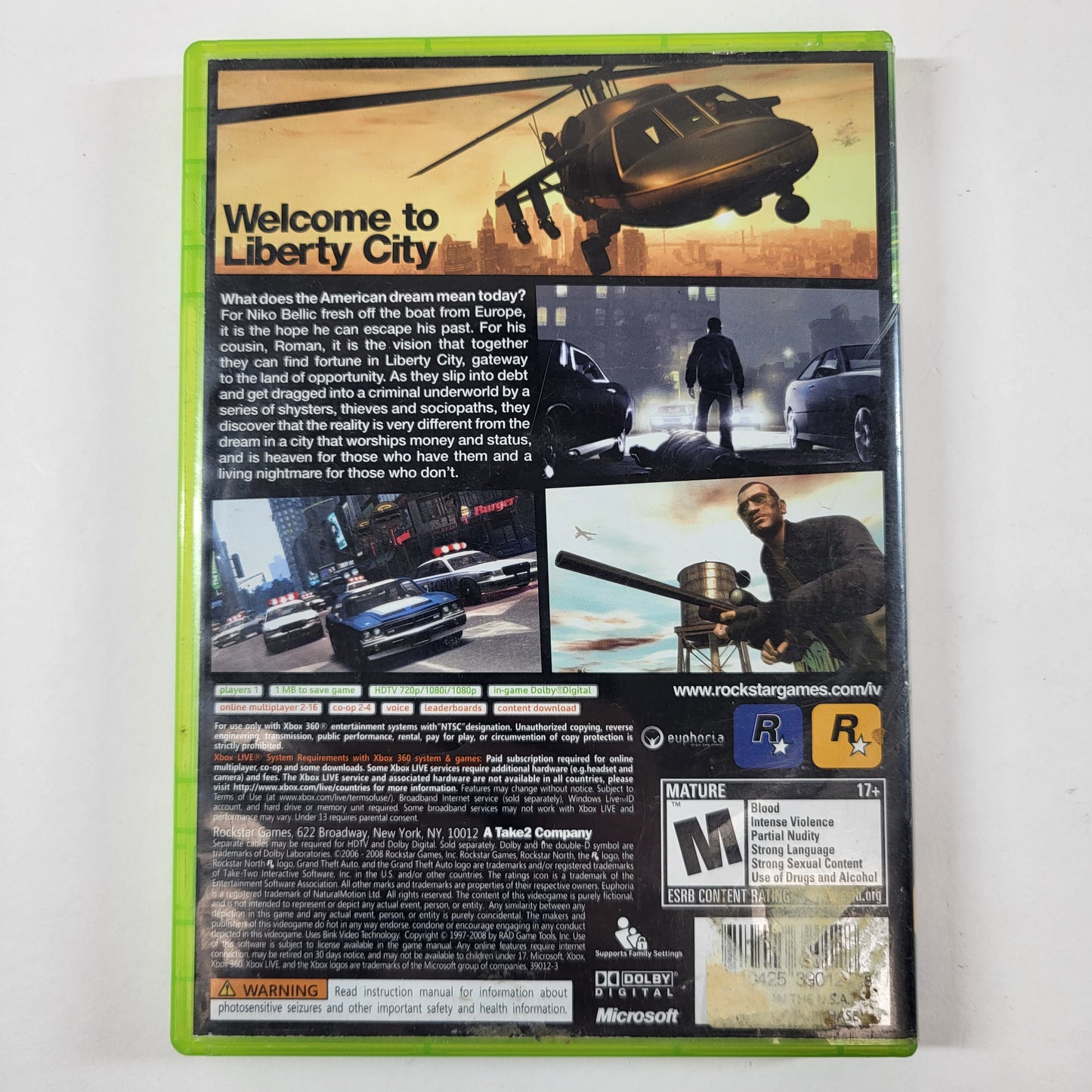 Grand Theft Auto IV (Microsoft Xbox 360, 2008)