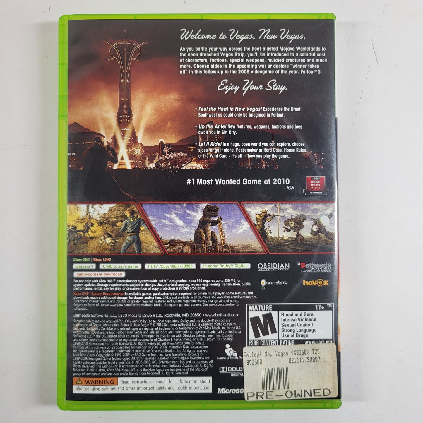Fallout: New Vegas (Microsoft Xbox 360, 2010)