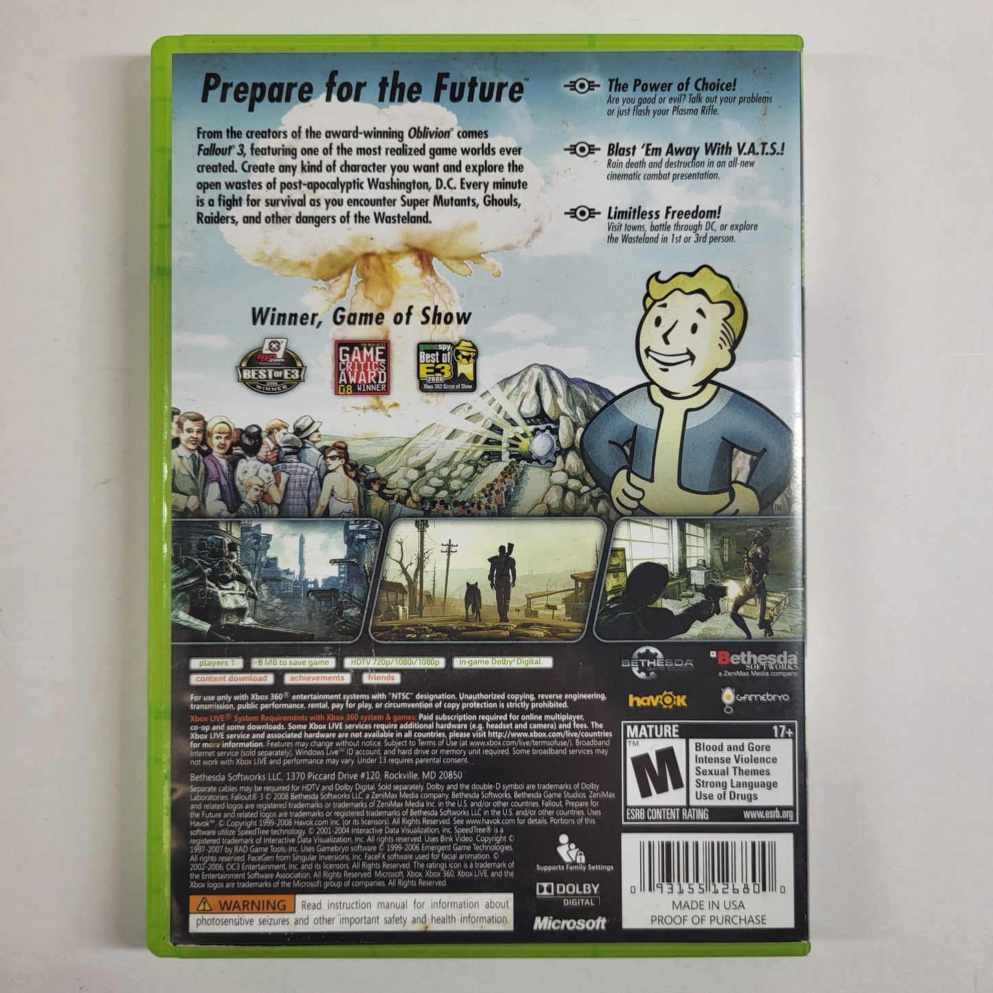 Fallout 3 (Microsoft Xbox 360, 2008)