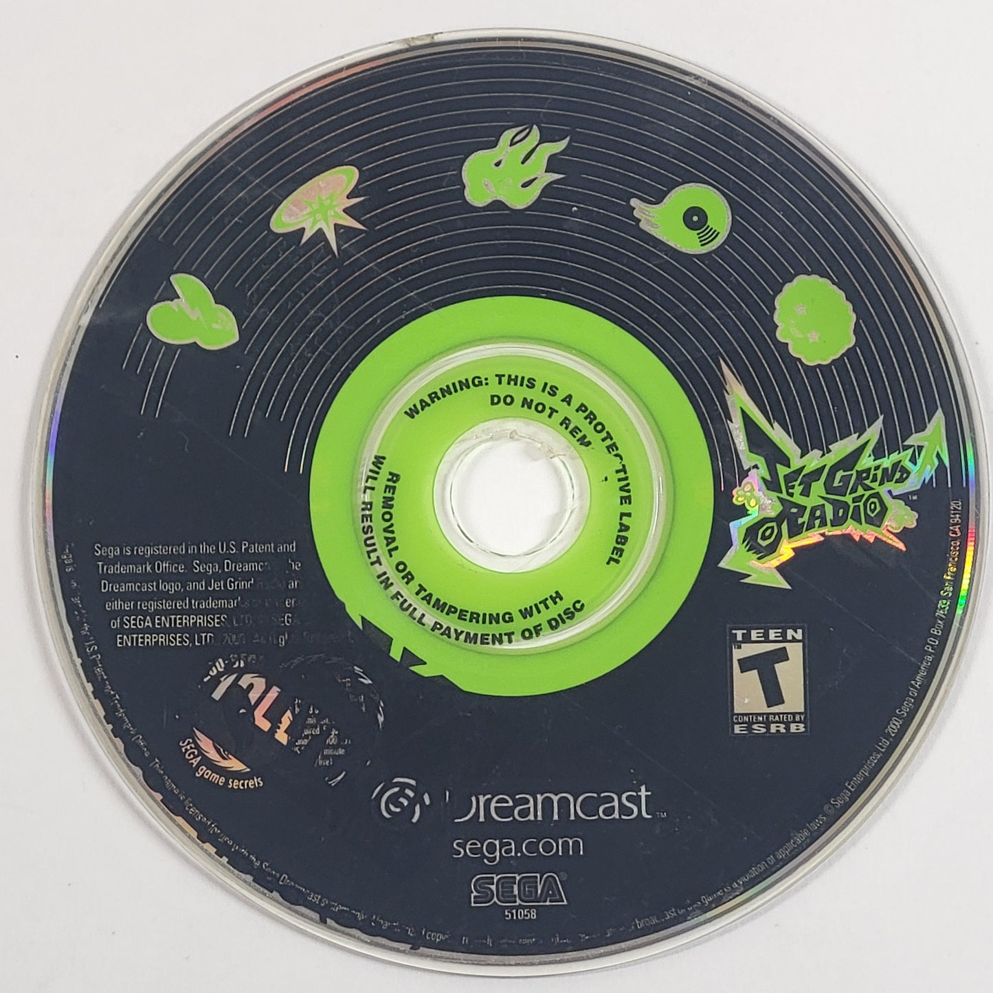 Jet Grind Radio (Sega Dreamcast, 2000) Disc Only