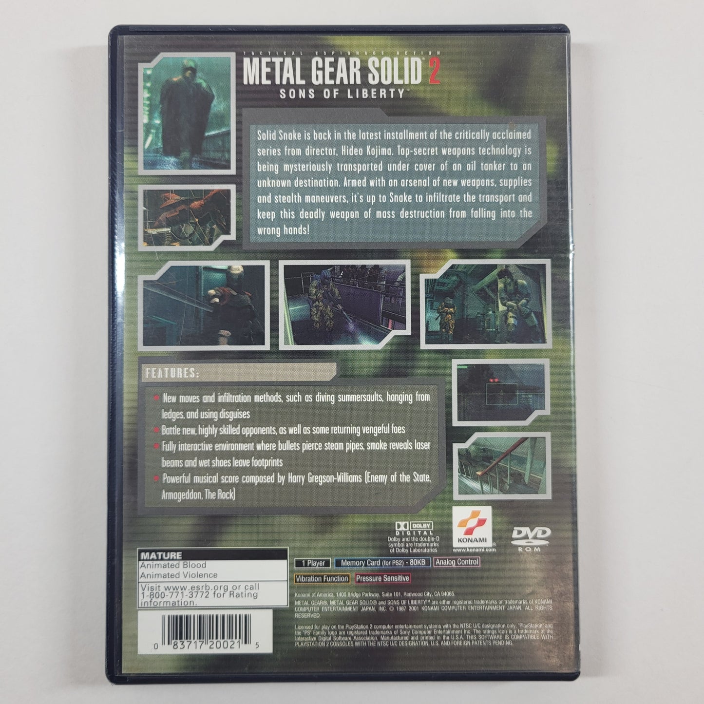 Metal Gear Solid 2 (Sony PlayStation 2 PS2, 2001)