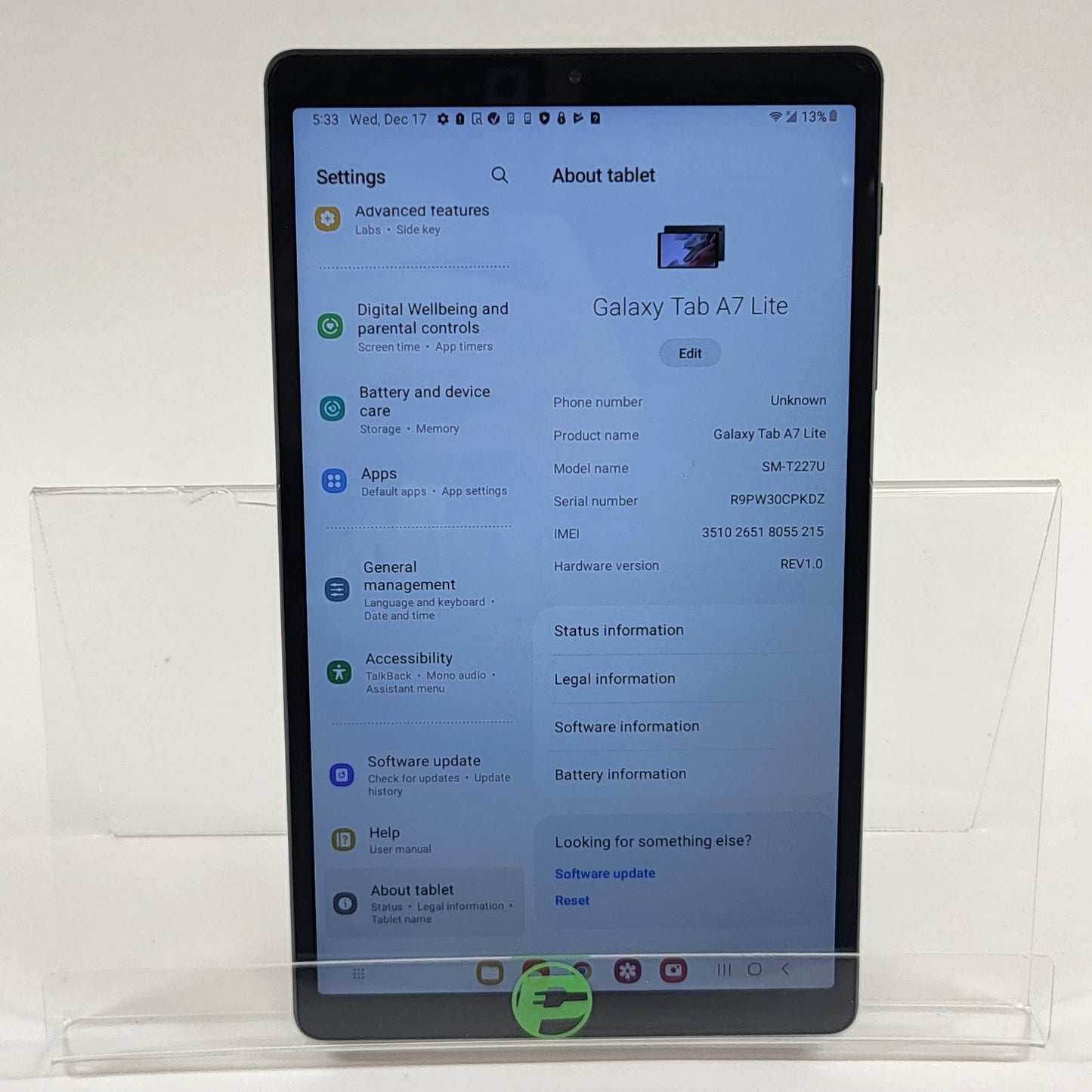 Factory Unlocked Samsung Galaxy Tab A7 Lite 8.7" 32GB Graphite