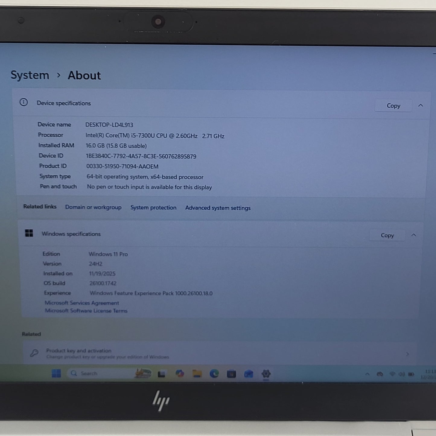 HP EliteBook 850 G5 15.6" i5-7300U 2.6GHz 16GB RAM 512GB SSD