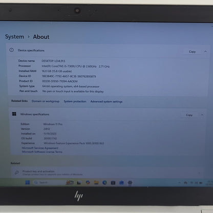 HP EliteBook 850 G5 15.6" i5-7300U 2.6GHz 16GB RAM 512GB SSD