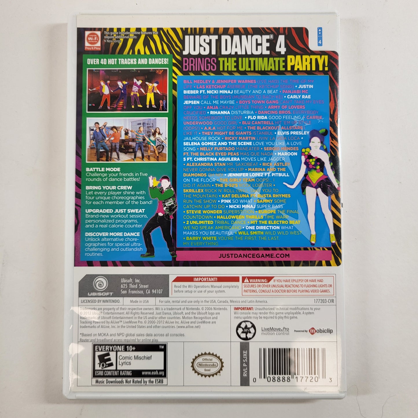 Just Dance 4 (Nintendo Wii, 2012)