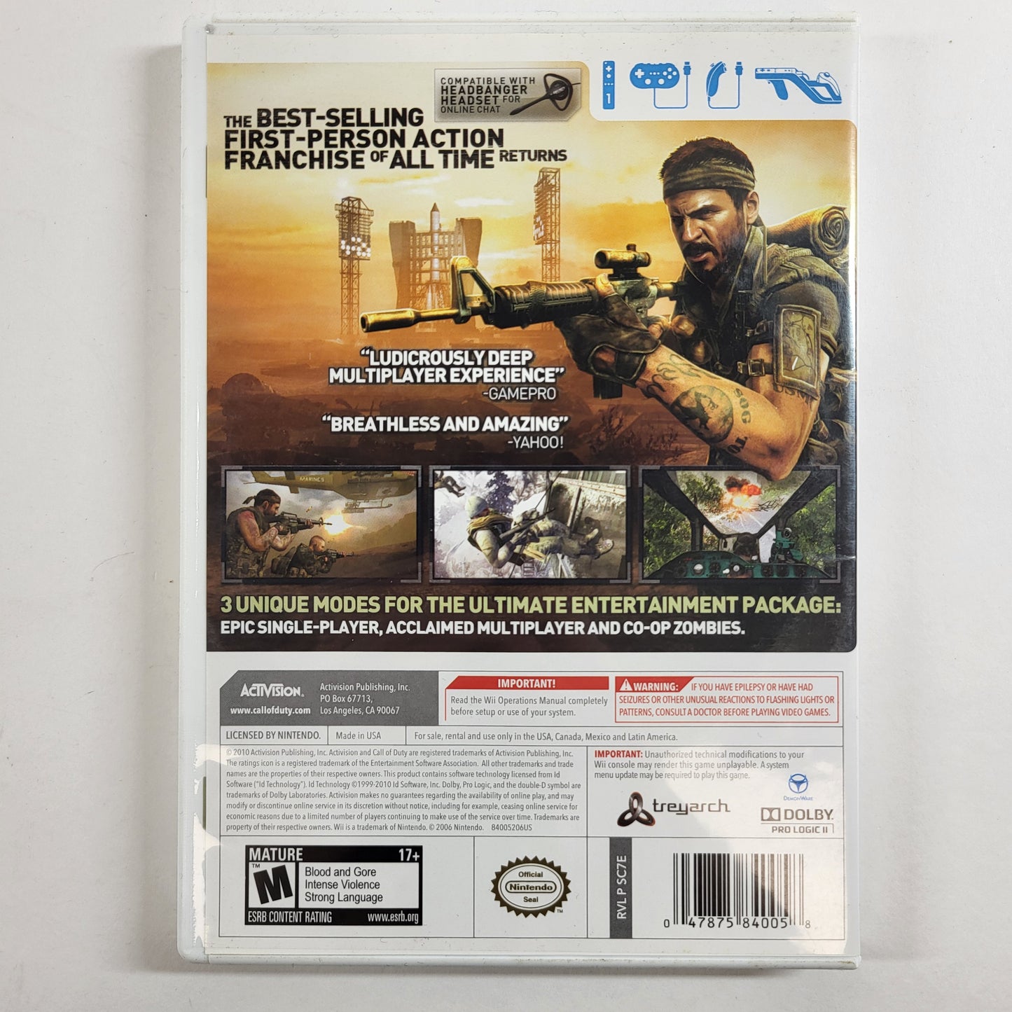 Call of Duty Black Ops (Nintendo Wii, 2010)