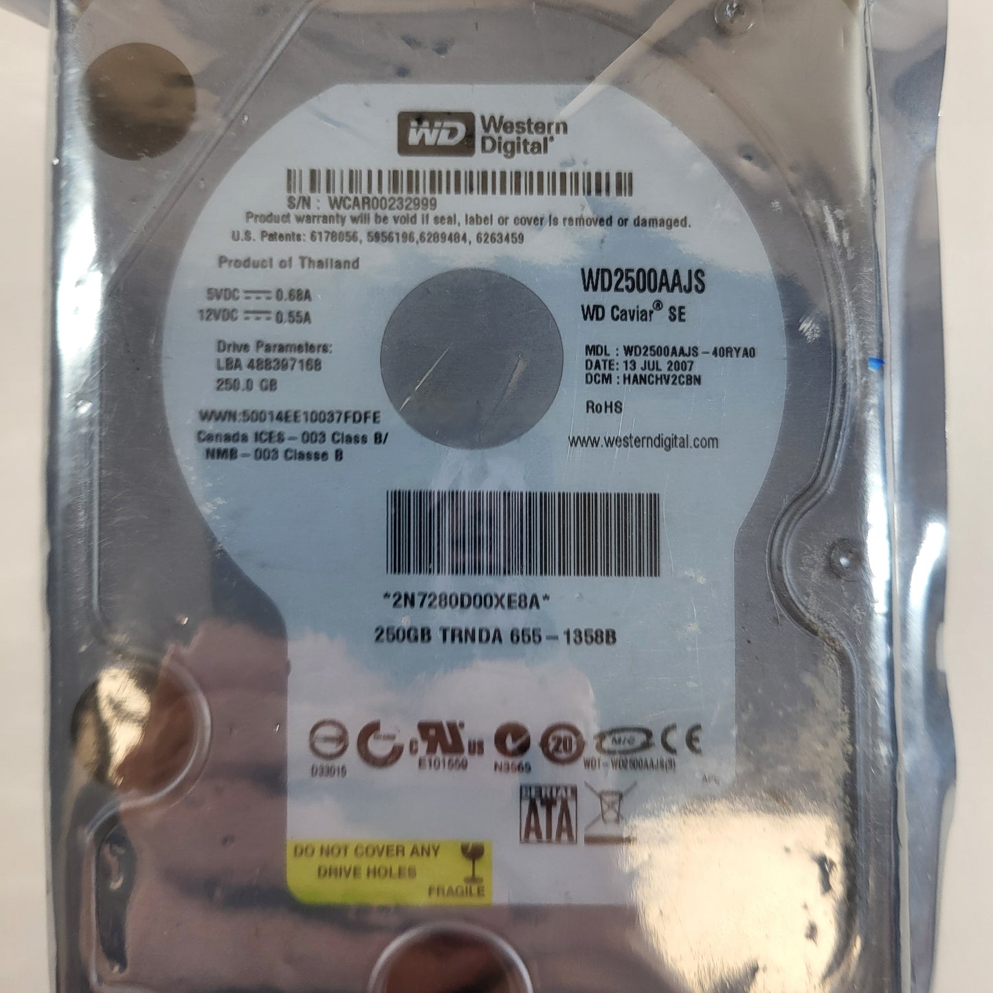 New Western Digital 3.5" WD2500AAJS-40RYA0 250GB 3.5 HDD