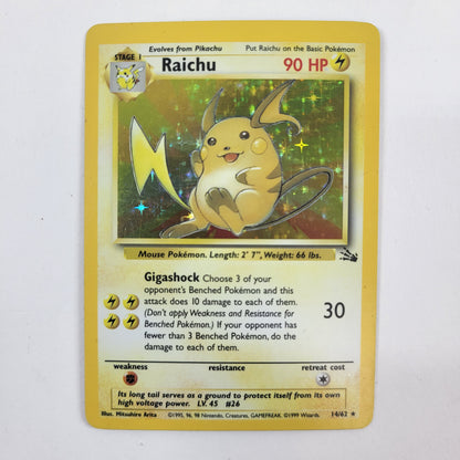 Pokémon TCG Fossil Raichu 14/62 Holo English