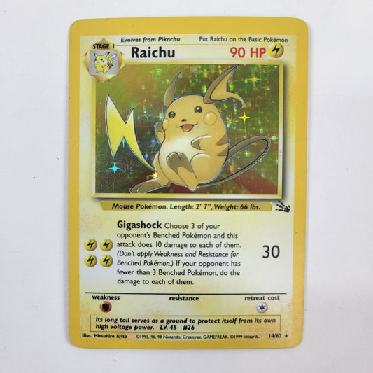 Pokémon TCG Fossil Raichu 14/62 Holo English