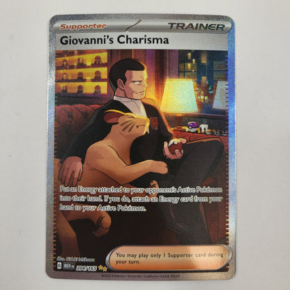 Pokémon TCG Scarlet & Violet Giovanni's Charisma 204/165 Holo English