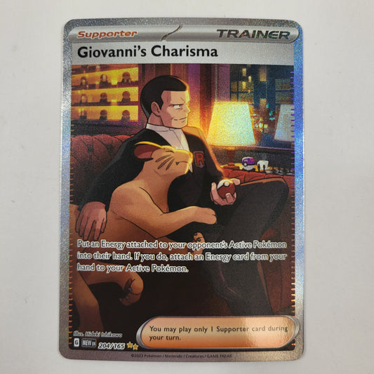 Pokémon TCG Scarlet & Violet Giovanni's Charisma 204/165 Holo English