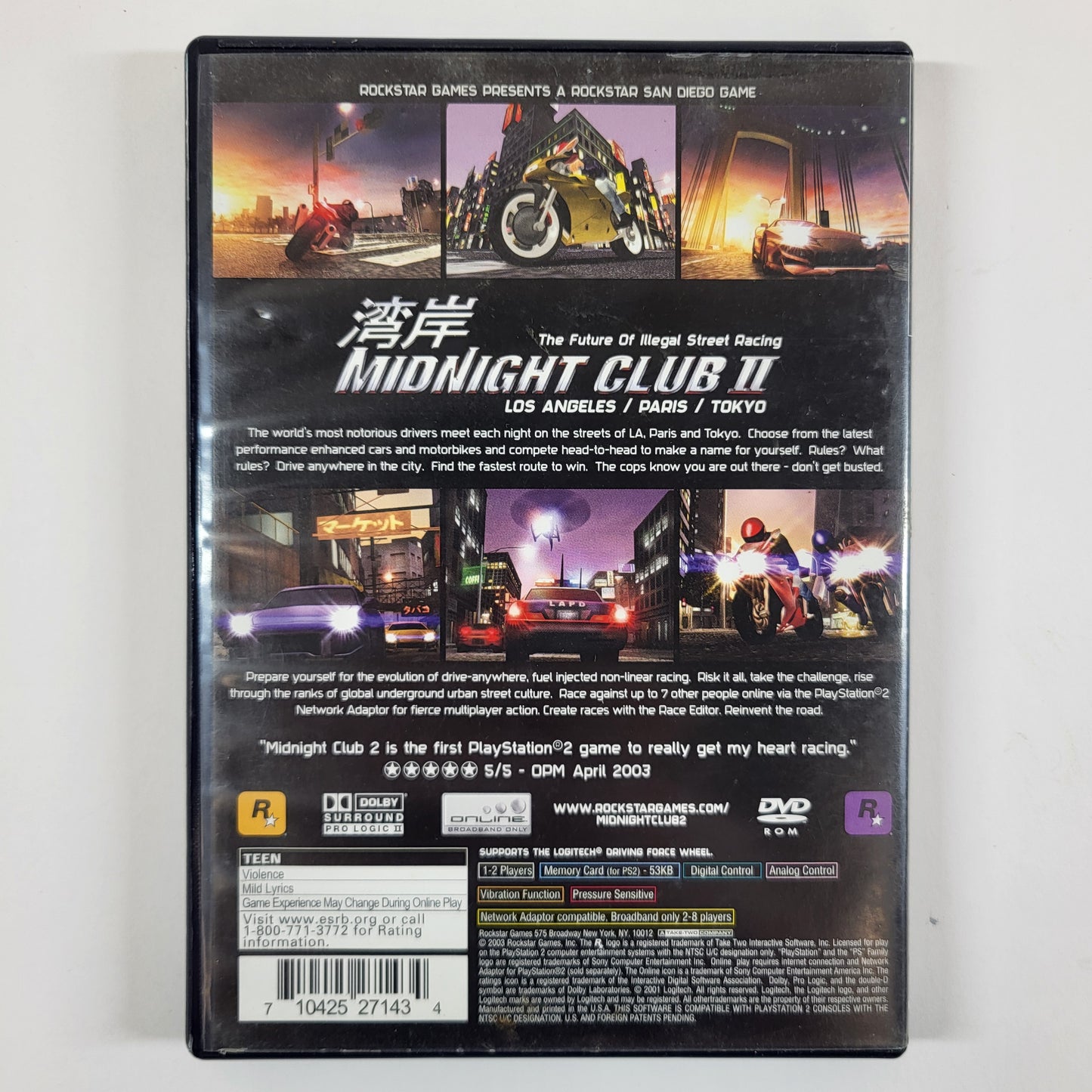 Midnight Club 2 (Sony PlayStation 2 PS2, 2003)