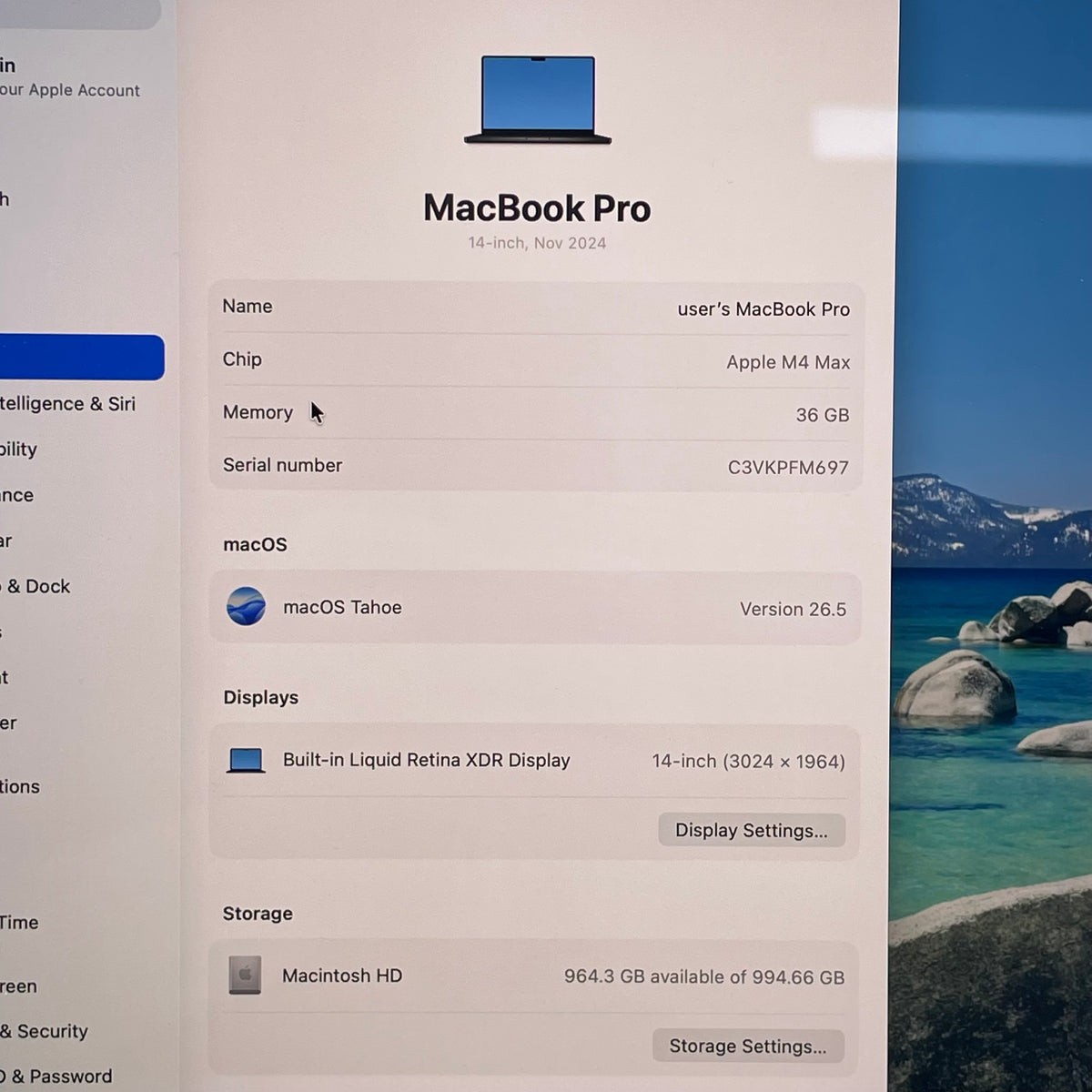 2024 Apple MacBook Pro 14" M4 Max 32C GPU 4.5GHz 36GB RAM 1TB SSD MX2K3LL/A