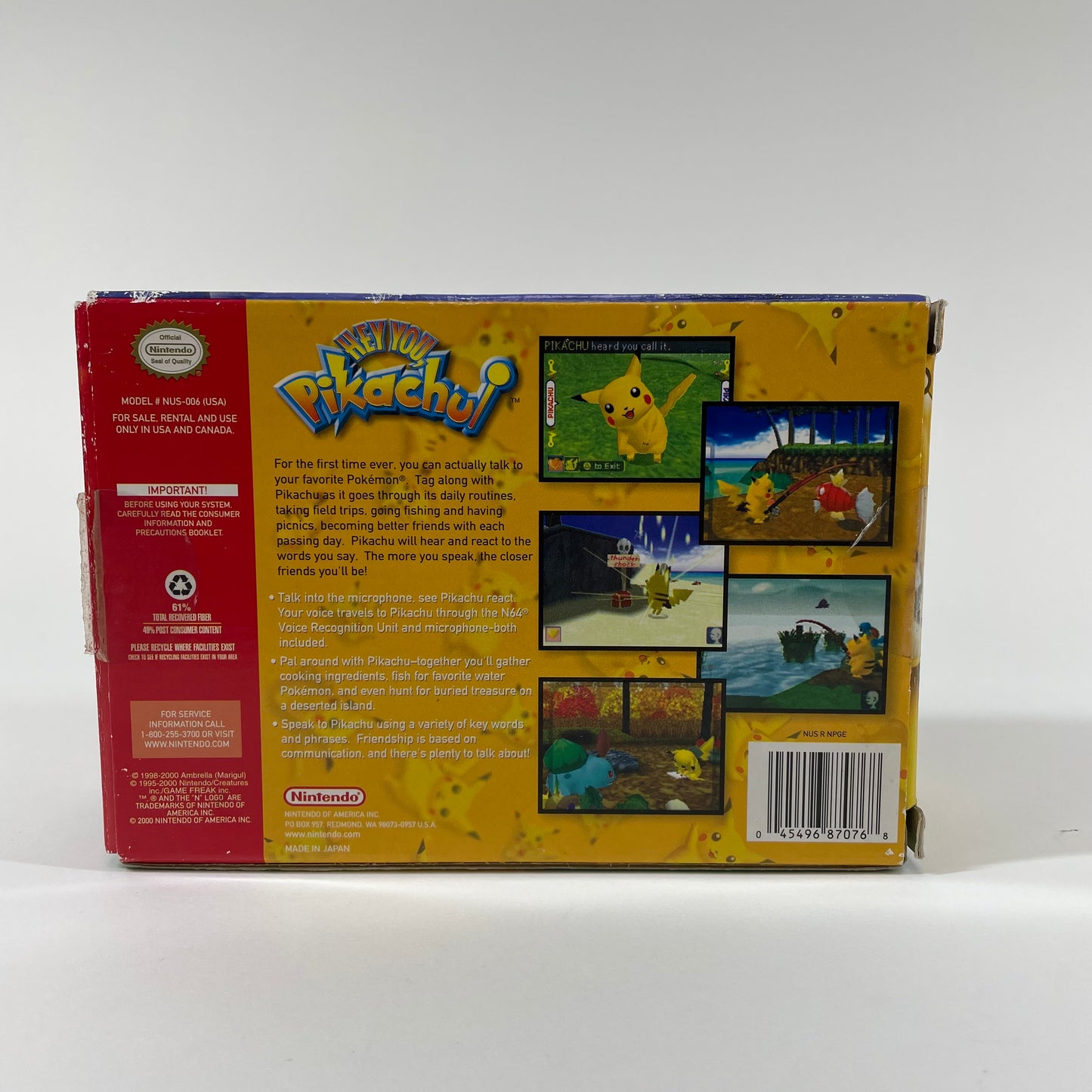 Hey You Pikachu [Microphone Bundle] (Nintendo 64 N64, 2000) CIB