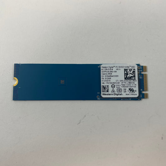 Western Digital 2280mm PC SN520 256GB M.2 NVME SSD SDAPNUW-256G-1006
