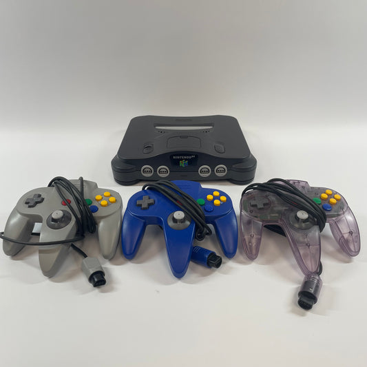 Nintendo N64 Console Gaming System NUS-001 Black Cracked Side